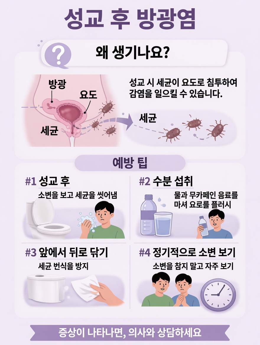 성관계 후 소변 보는 것이 요로 건강에 도움이 되는 간단한 습관인 이유