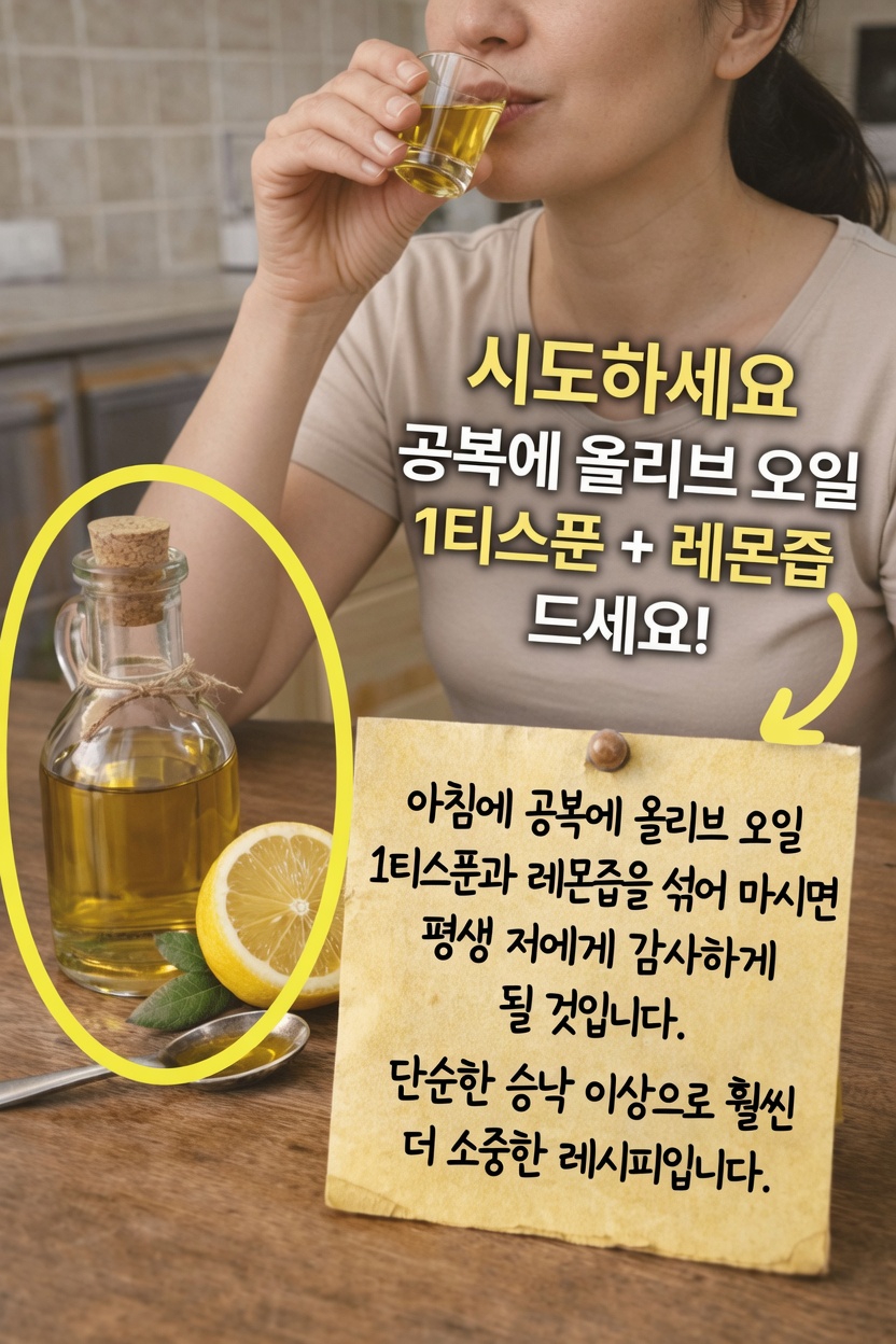 공복에 올리브오일과 레몬즙을 함께 마시는 것, 정말 시도해볼 만할까?