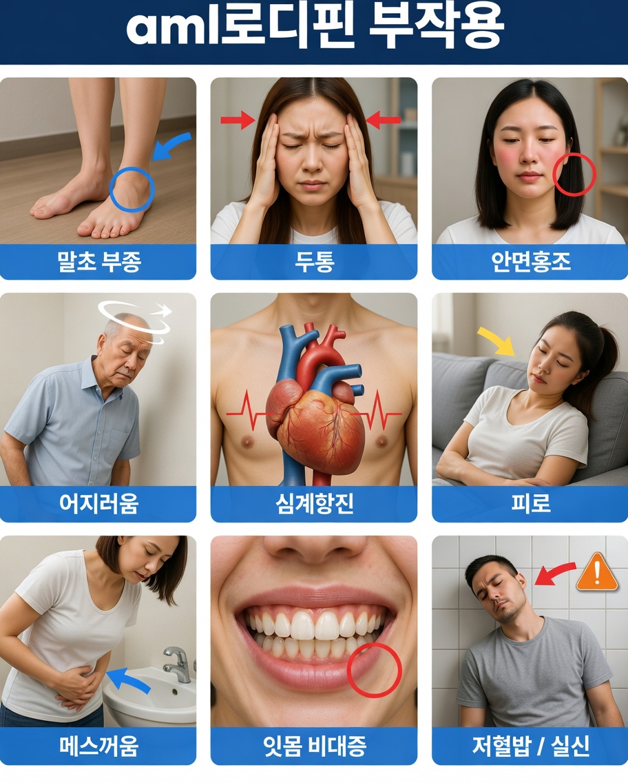 모든 환자가 꼭 알아야 할 암로디핀의 가장 흔한 부작용 12가지