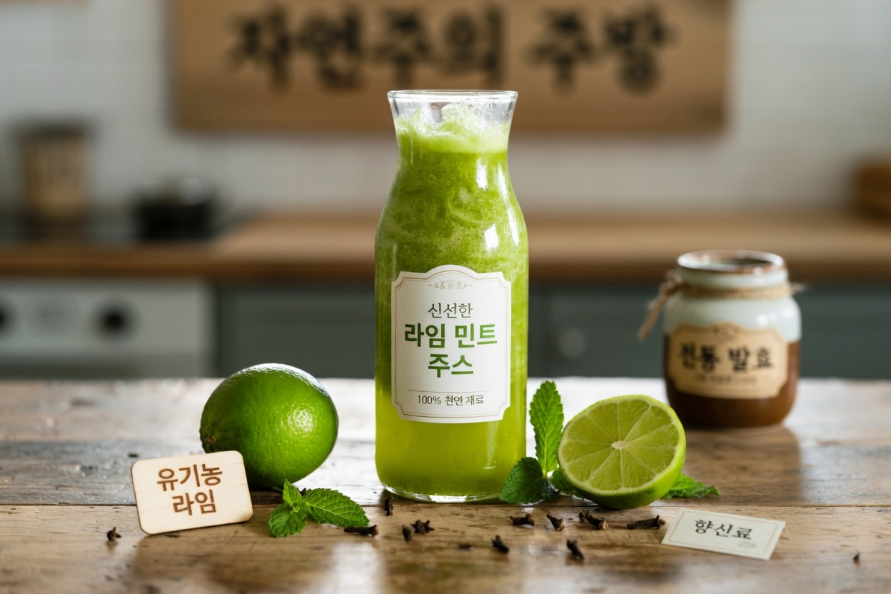 정향, 라임, 민트로 만드는 간단한 데일리 그린 음료로 매일의 건강을 챙기세요