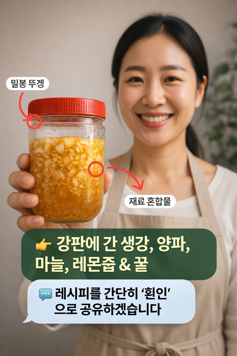 강판에 간 생강, 양파, 마늘, 레몬즙, 꿀을 섞은 이 간단한 주방 레시피를 시도해 보셨나요?