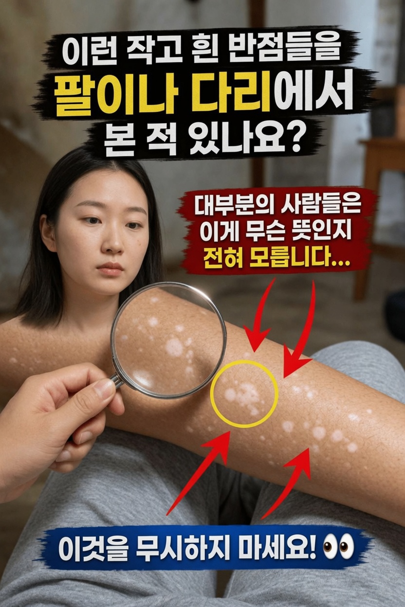 팔과 다리에 있는 이 작은 흰 반점들은 무엇인가요?