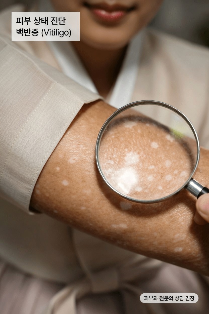 팔과 다리에 있는 이 작은 흰 반점들은 무엇인가요?