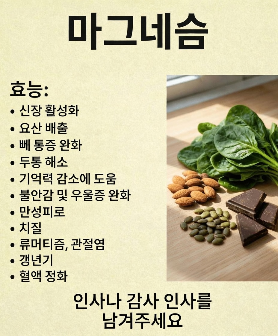 마그네슘이 일상적인 웰니스 루틴에서 에너지 수준, 기분, 뼈 건강 등 다양한 측면을 어떻게 지원하는가