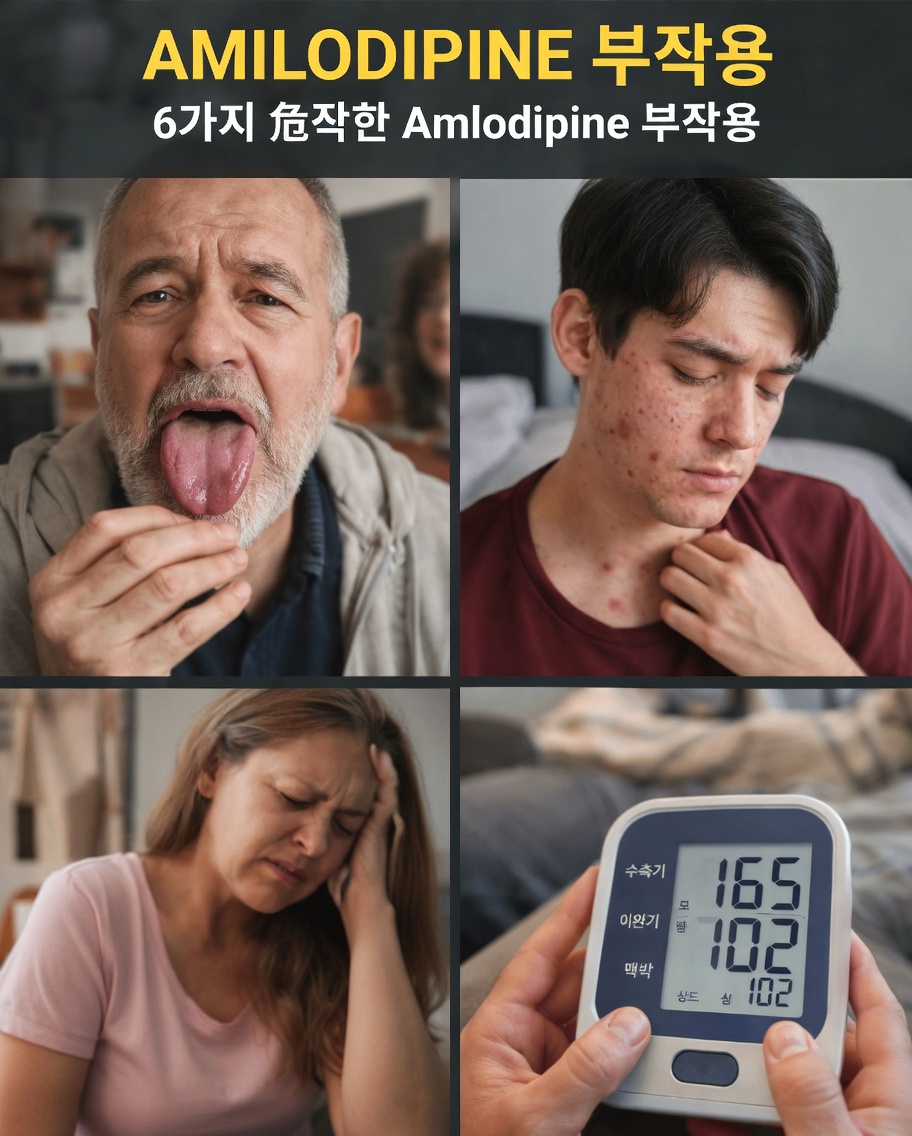 암로디핀의 흔한 6가지 부작용은 무엇이며, 이에 어떻게 대처할 수 있을까요?