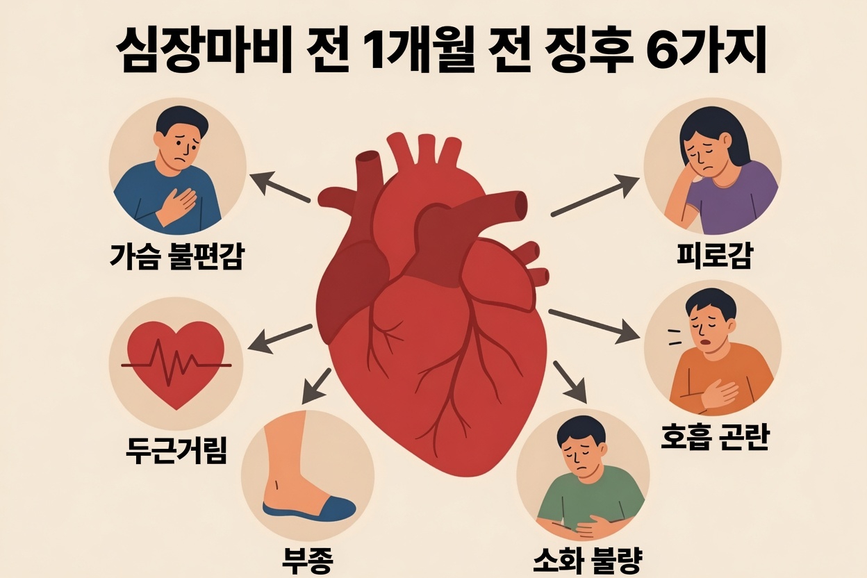 심장마비 한 달 전에 몸이 보일 수 있는 9가지 징후는 무엇일까?