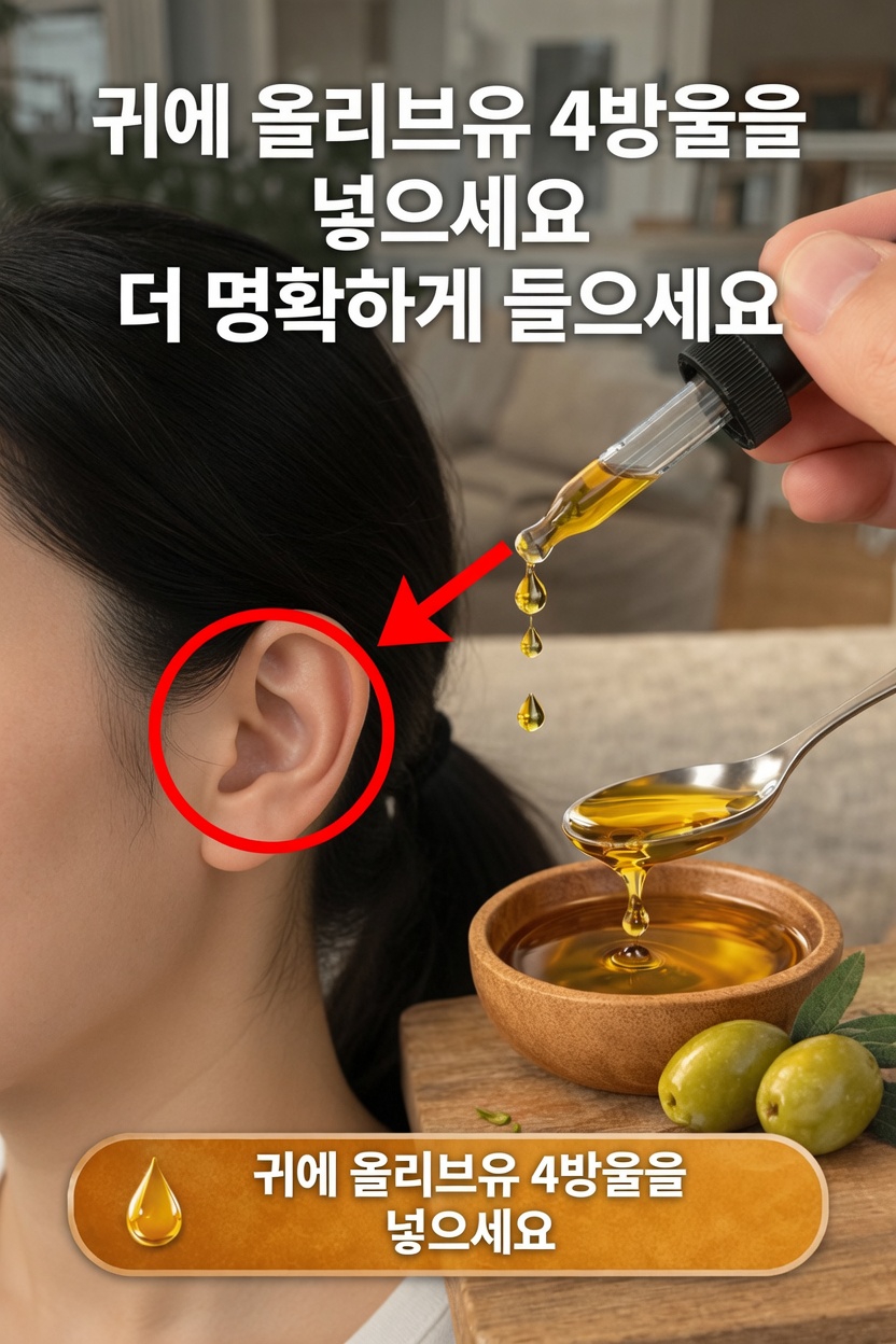 귀에 올리브 오일 몇 방울을 넣어 본 적 있나요?