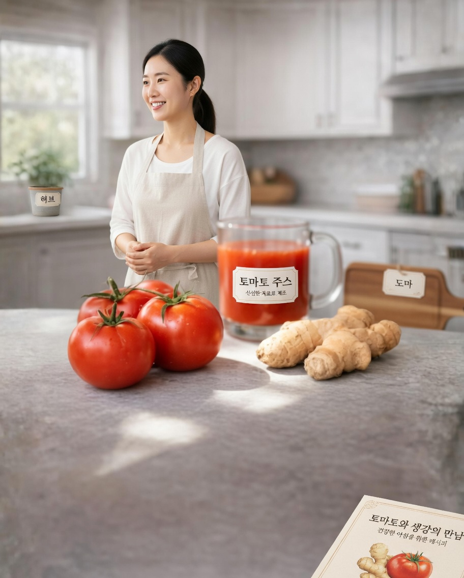 토마토와 생강 주스: 더 나은 건강을 위한 간단한 매일의 습관