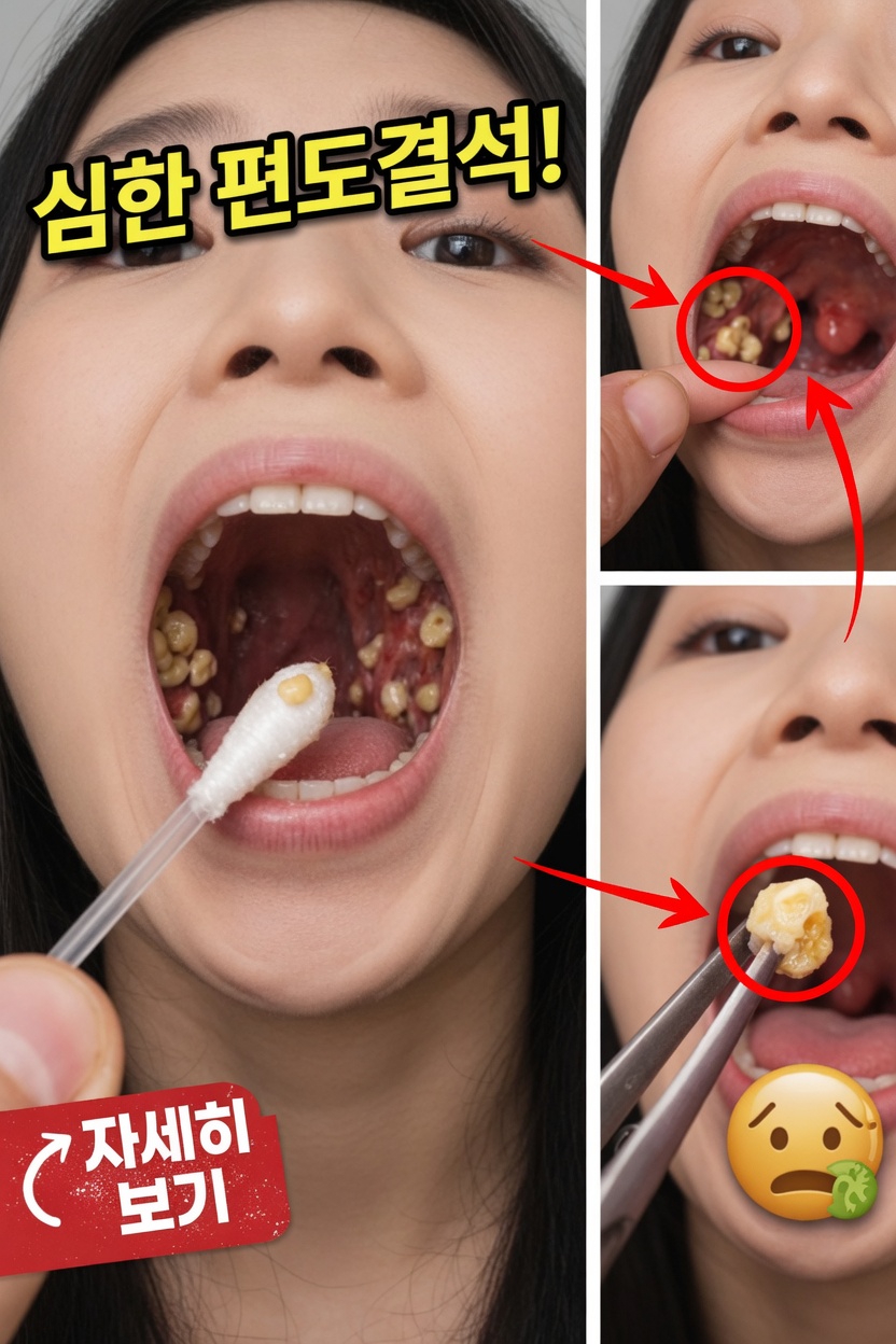 양치 후에도 입 냄새가 계속된다면? 숨은 원인은 편도결석일 수 있습니다