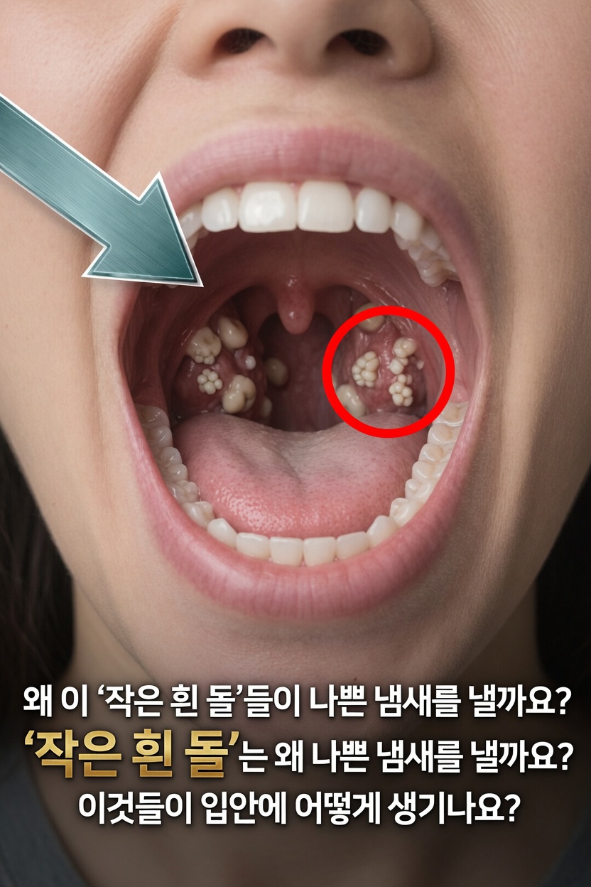 입안의 작은 흰 돌은 왜 그렇게 냄새가 심하고 어떻게 생길까요?