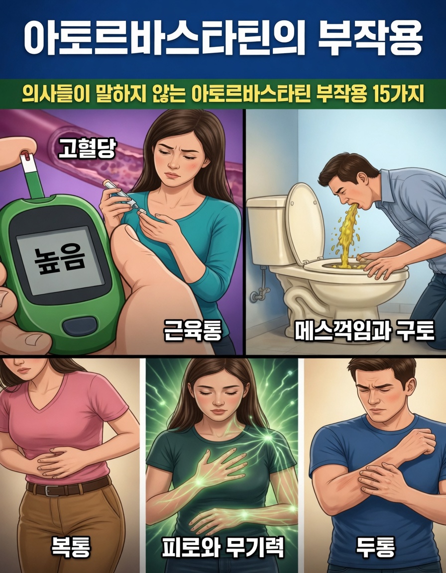알아두어야 할 아토르바스타틴의 잠재적 부작용 15가지: 환자를 위한 유용한 안내서