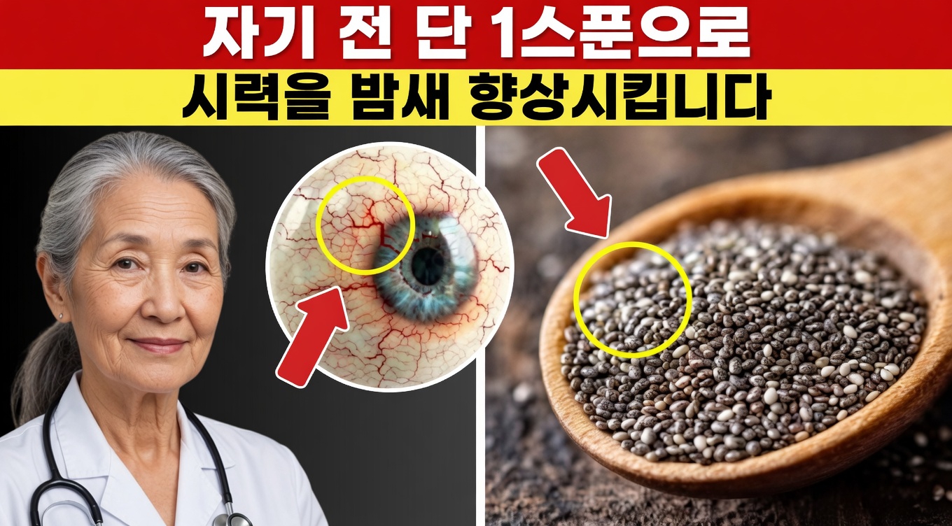 60세 이상 성인들이 시력을 자연스럽게 지원하기 위해 잠들기 전 한 숟갈 습관을 알아보고 있습니다
