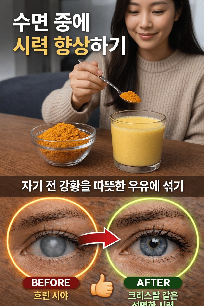따뜻한 우유에 강황을 넣어 잠들기 전 마시는 간단한 습관이 눈 건강을 자연스럽게 돕는 방법