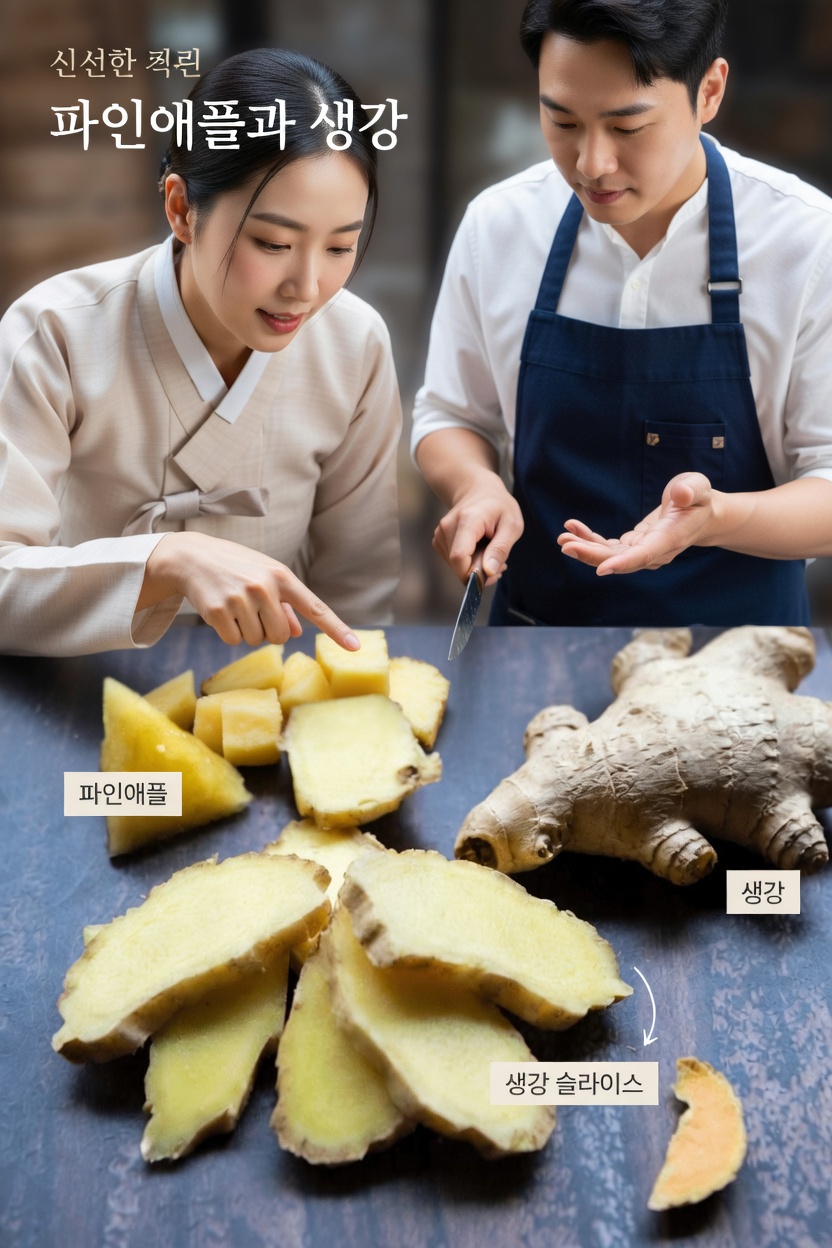 밤에 신장 건강 루틴을 돕는 간단한 파인애플 생강 강황 음료 레시피를 알아보세요