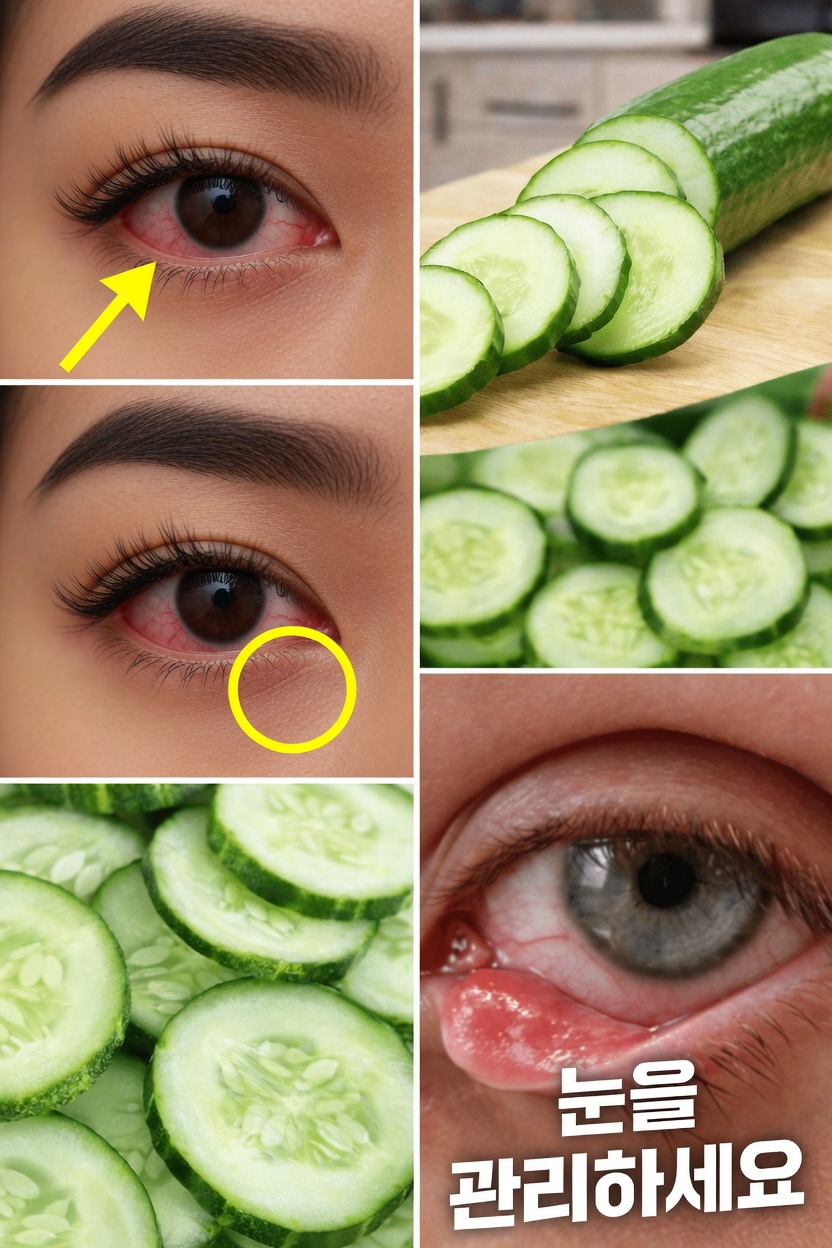 눈 위에 올리는 오이 조각: 피곤한 눈을 상쾌하게 하고 일상적인 편안함을 돕는 간단한 습관
