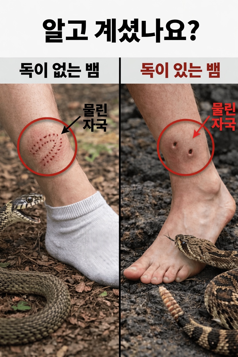 독사 물림과 비독사 물림을 구별하는 방법: 주요 징후와 응급처치 단계
