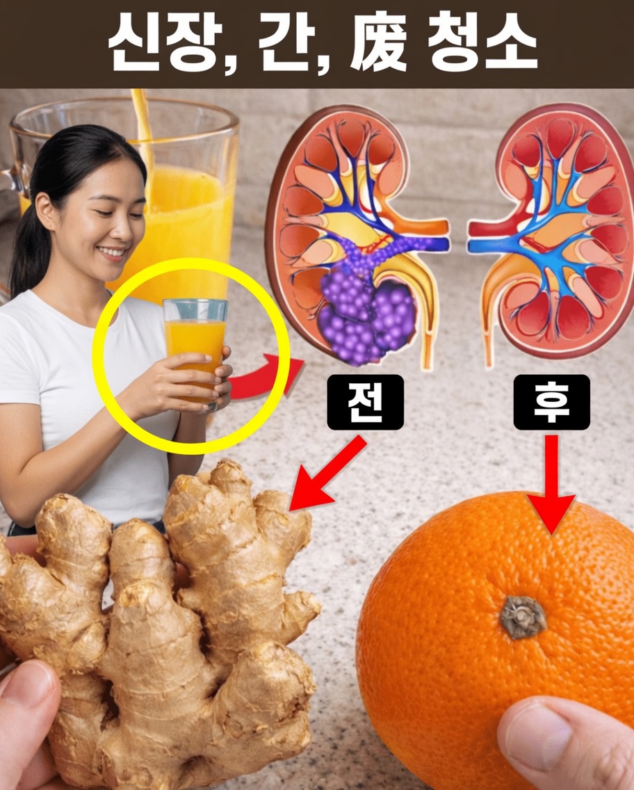 신장, 간, 폐 건강을 자연스럽게 돕는 간단한 일상 생강 오렌지 음료 레시피