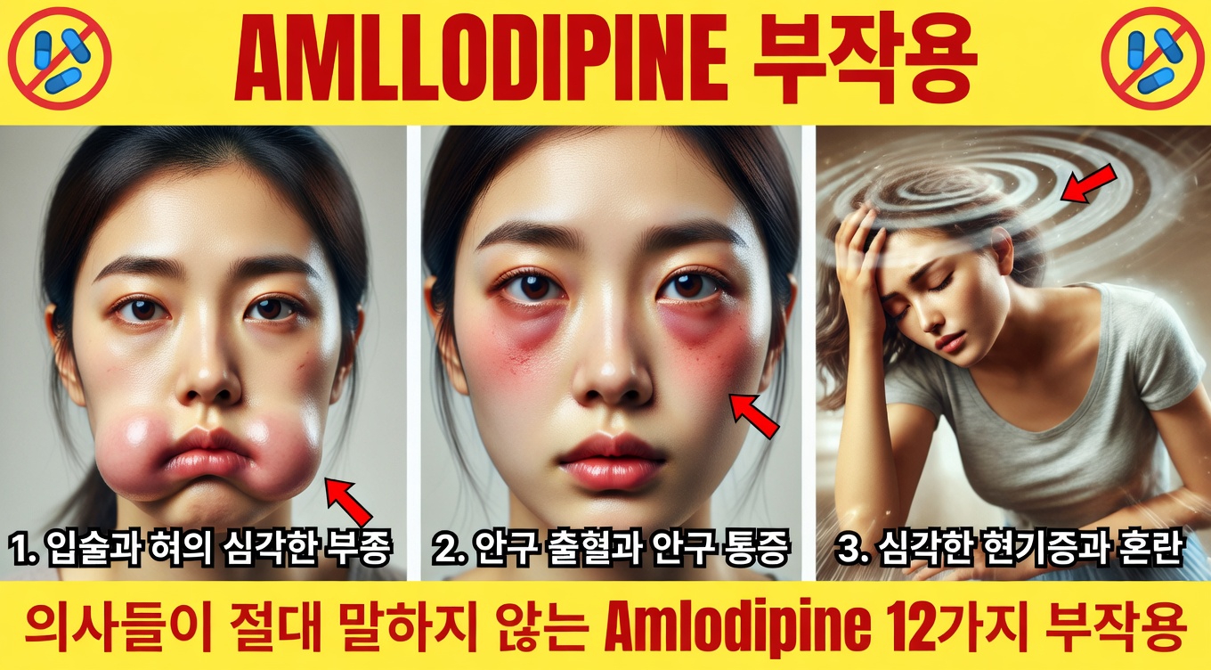 알아두어야 할 암로디핀의 흔한 부작용 12가지와 이를 알아차리는 방법