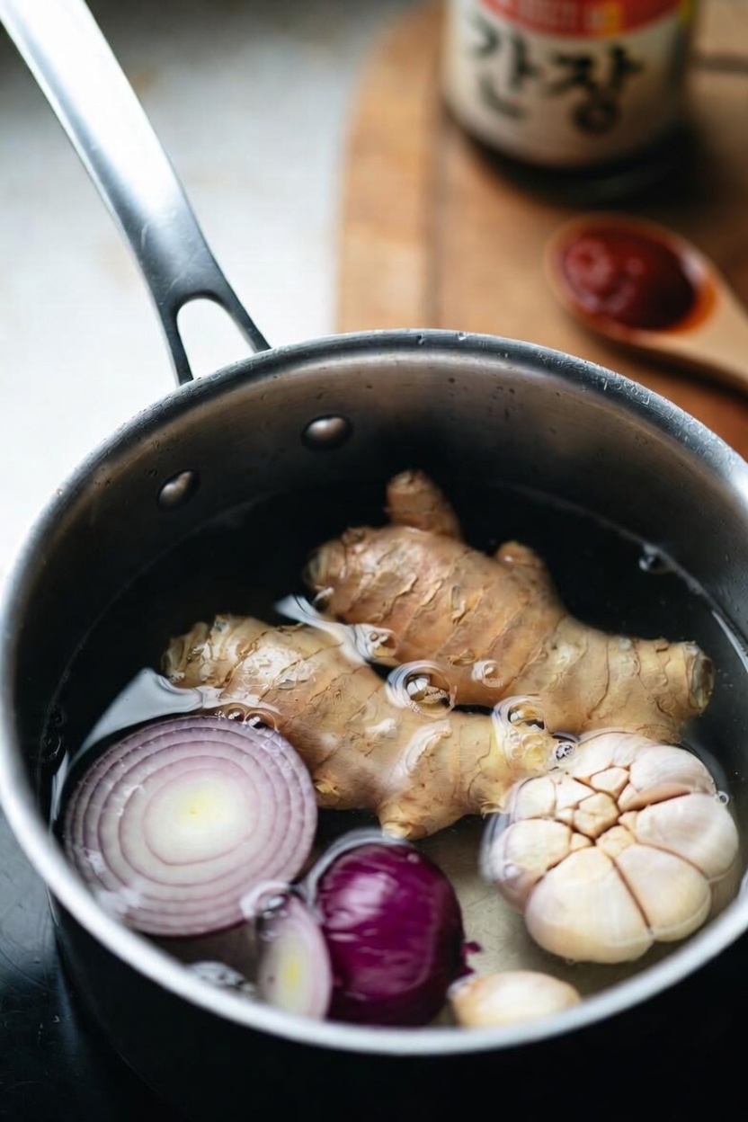 아침과 저녁 식사 후 마시는 생강 강황 양파 마늘 계피 구아바잎 차 레시피