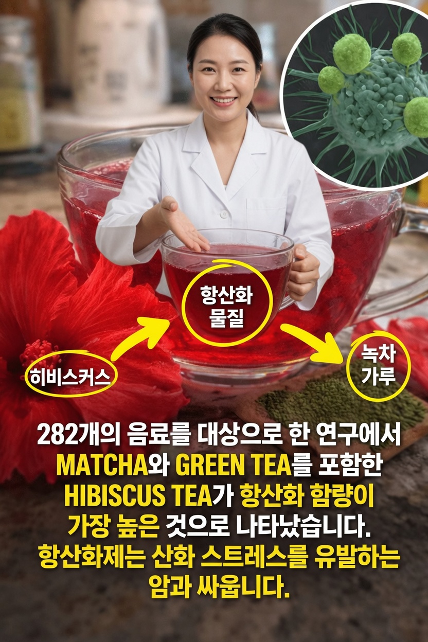 놀라운 발견: 282가지 음료의 항산화 성분을 비교한 연구에서 히비스커스 차가 1위를 차지한 이유
