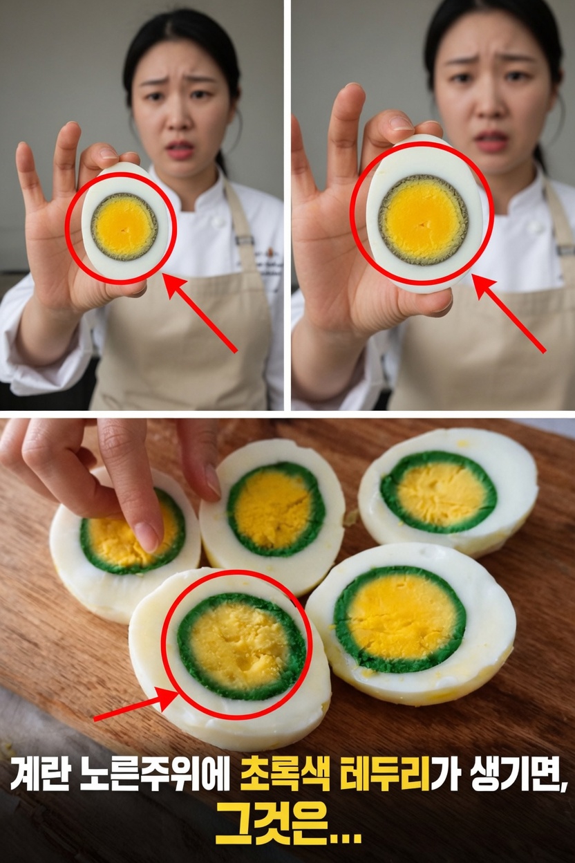 삶은 달걀의 노른자 주변에 왜 초록색 고리가 생길까? 이것이 실제로 의미하는 것