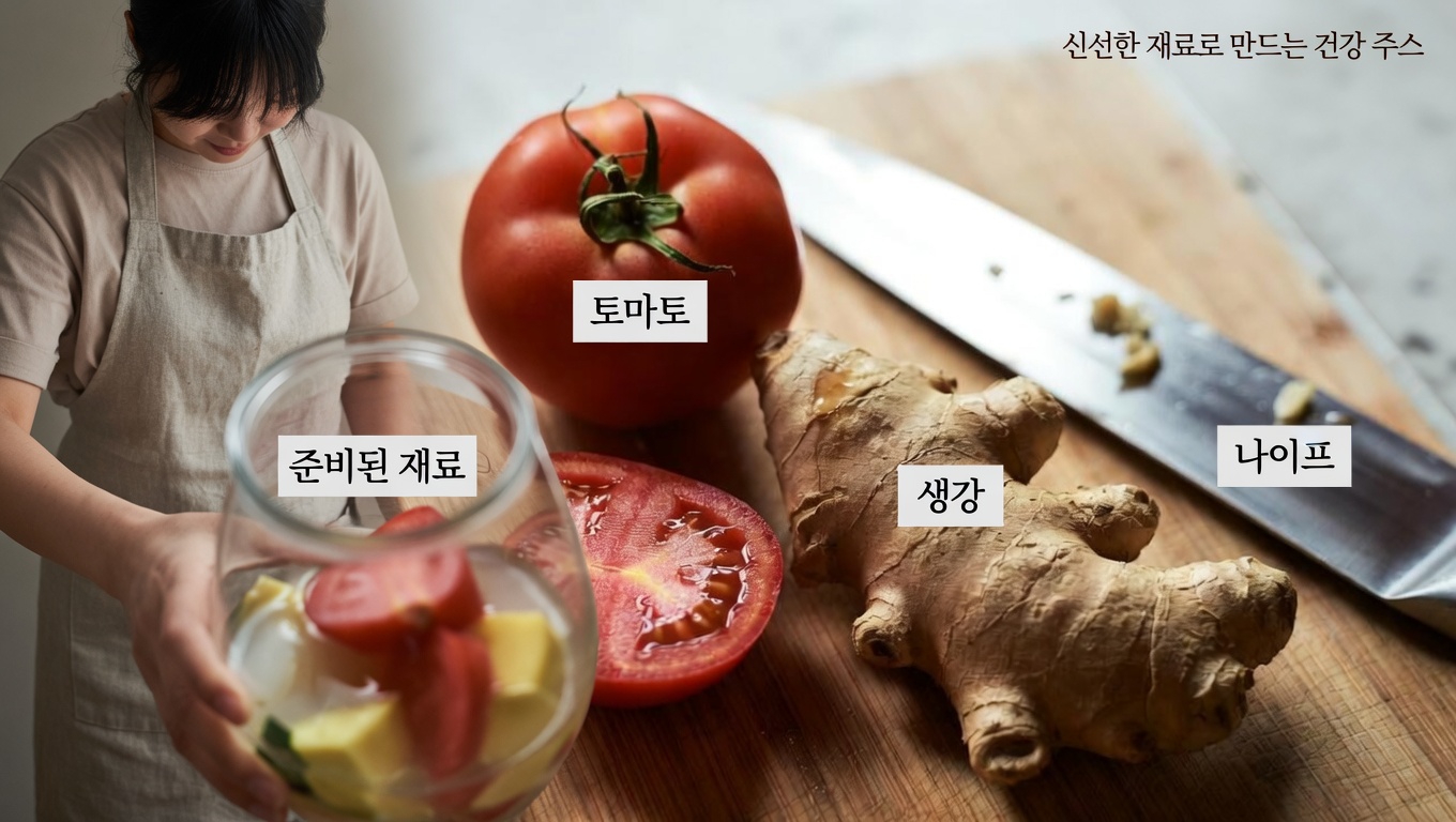 간단한 생강과 토마토 리프레셔가 자연스러운 에너지 수준을 어떻게 도울 수 있는지 알아보세요