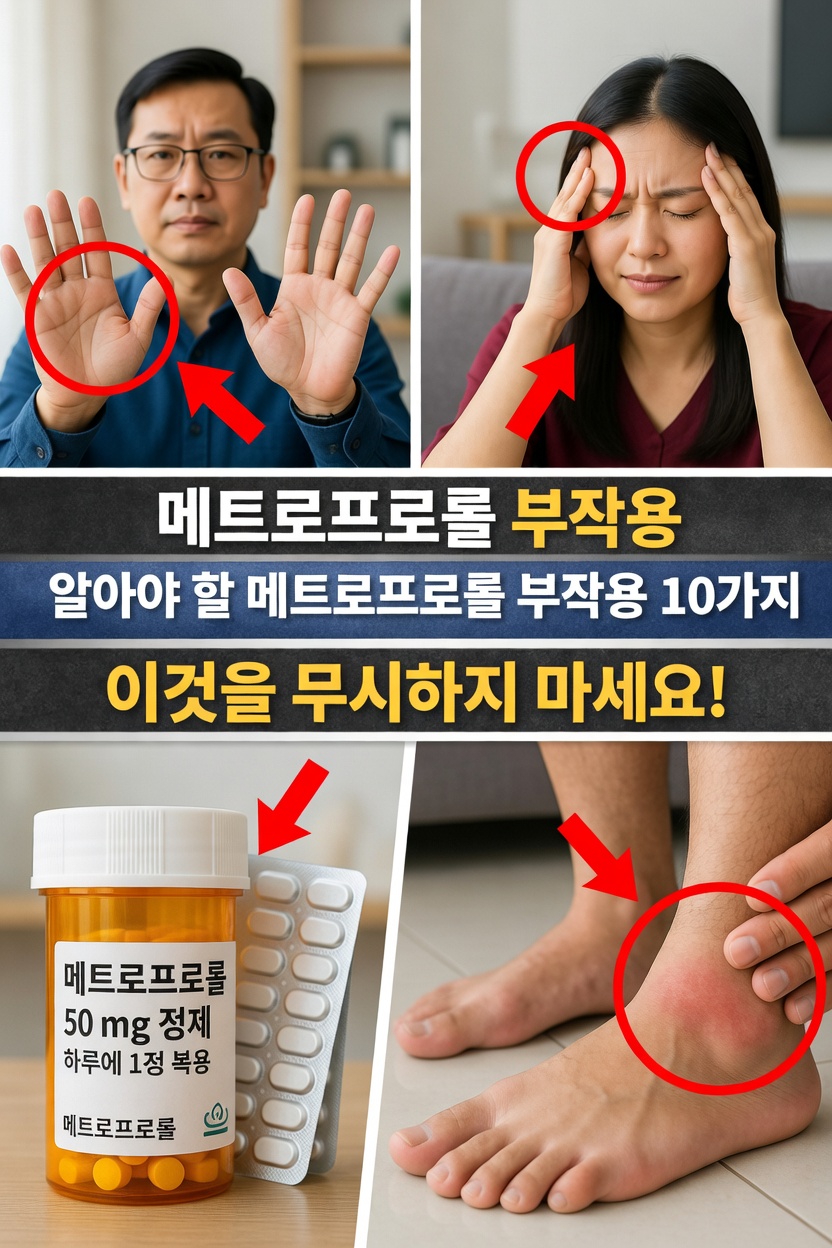 반드시 알아야 할 메토프롤롤의 중요한 부작용 10가지