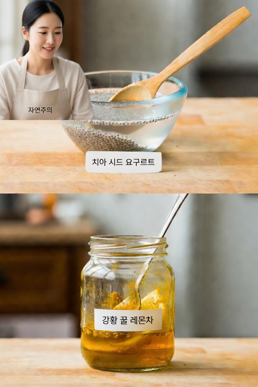 간단한 아침 습관: 강황, 레몬, 꿀, 치아시드를 넣은 상쾌한 음료 알아보기
