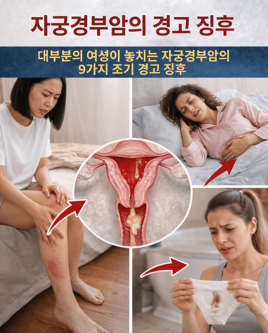대부분의 여성이 일상에서 놓치기 쉬운 자궁경부암의 9가지 초기 경고 신호