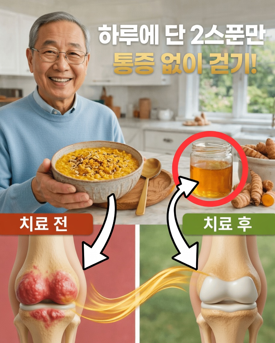 이 천연 강황 믹스를 하루에 두 스푼만 추가하면 무릎 편안함을 돕는 데 도움이 될까요?