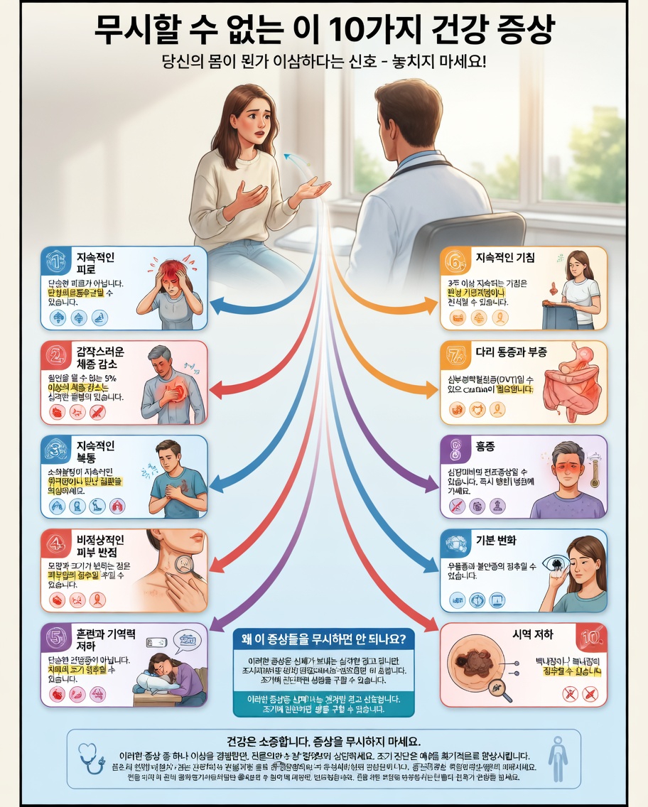 절대 간과해선 안 될 심각한 건강 문제를 시사할 수 있는 놀라운 신체 신호 7가지