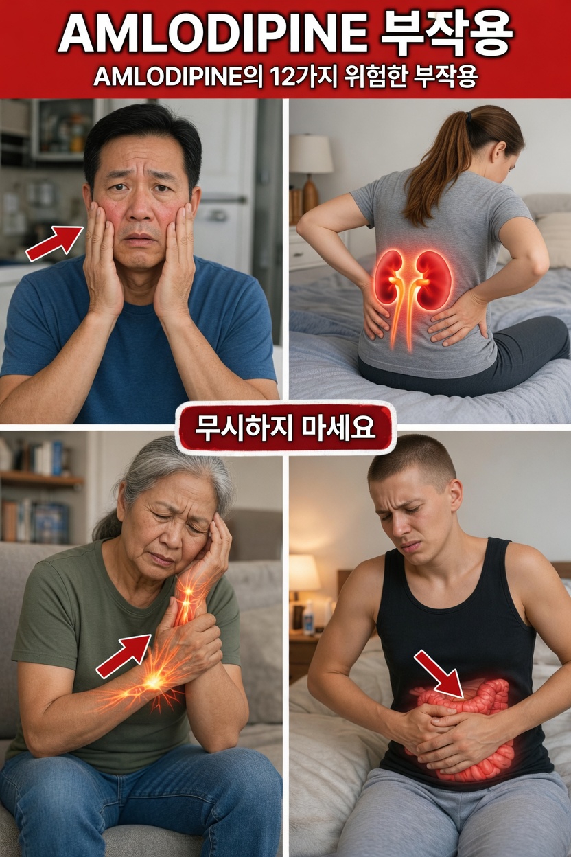 이 약을 복용 중이라면 알아야 할 암로디핀의 잠재적 부작용 12가지