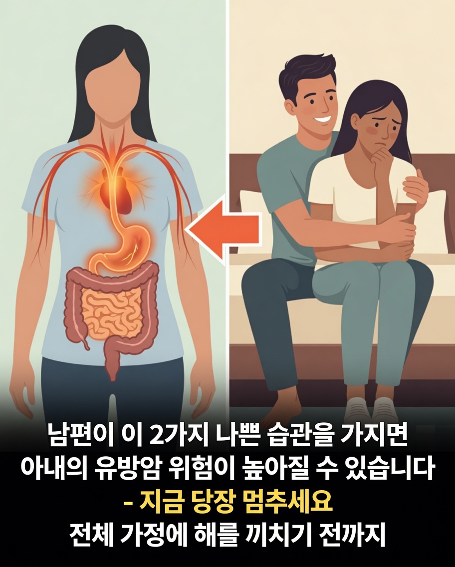 남편의 흡연과 음주 같은 건강하지 않은 습관이 아내의 유방암 위험 요인에 미칠 수 있는 영향
