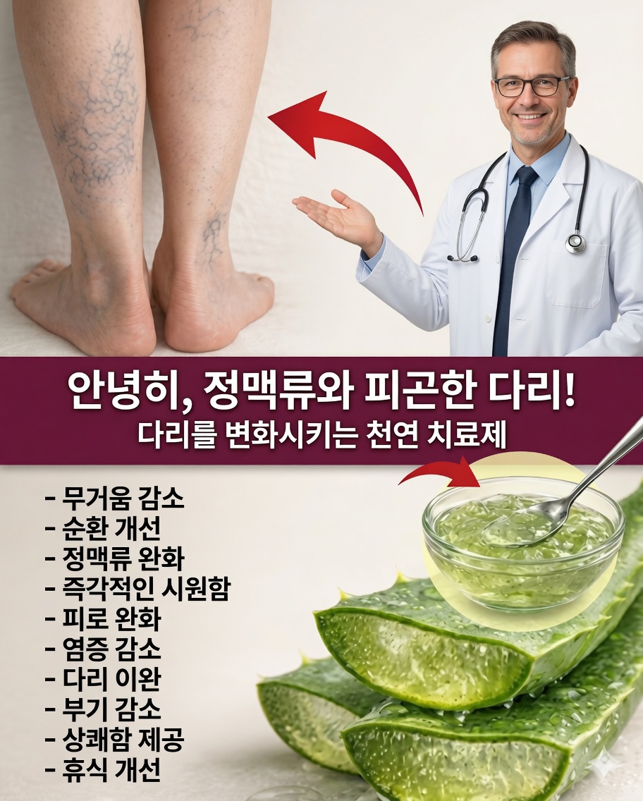 🌿 피곤한 다리를 완화하는 알로에 베라: 시원하게 해주고 혈액순환을 촉진하는 천연 요법