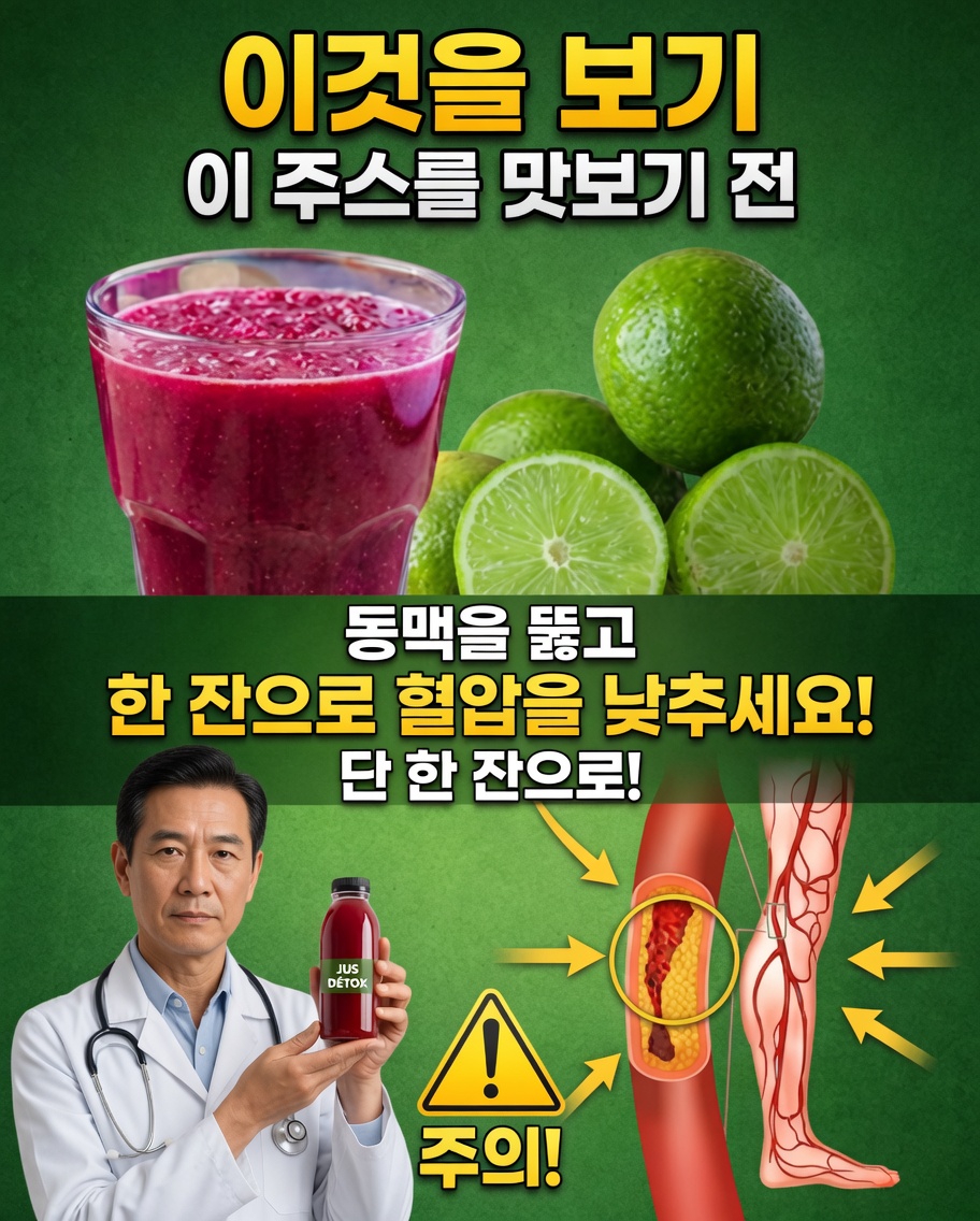 🍋 이 천연 주스 한 잔은 혈액순환과 심장 건강을 돕는 데 도움이 될 수 있습니다