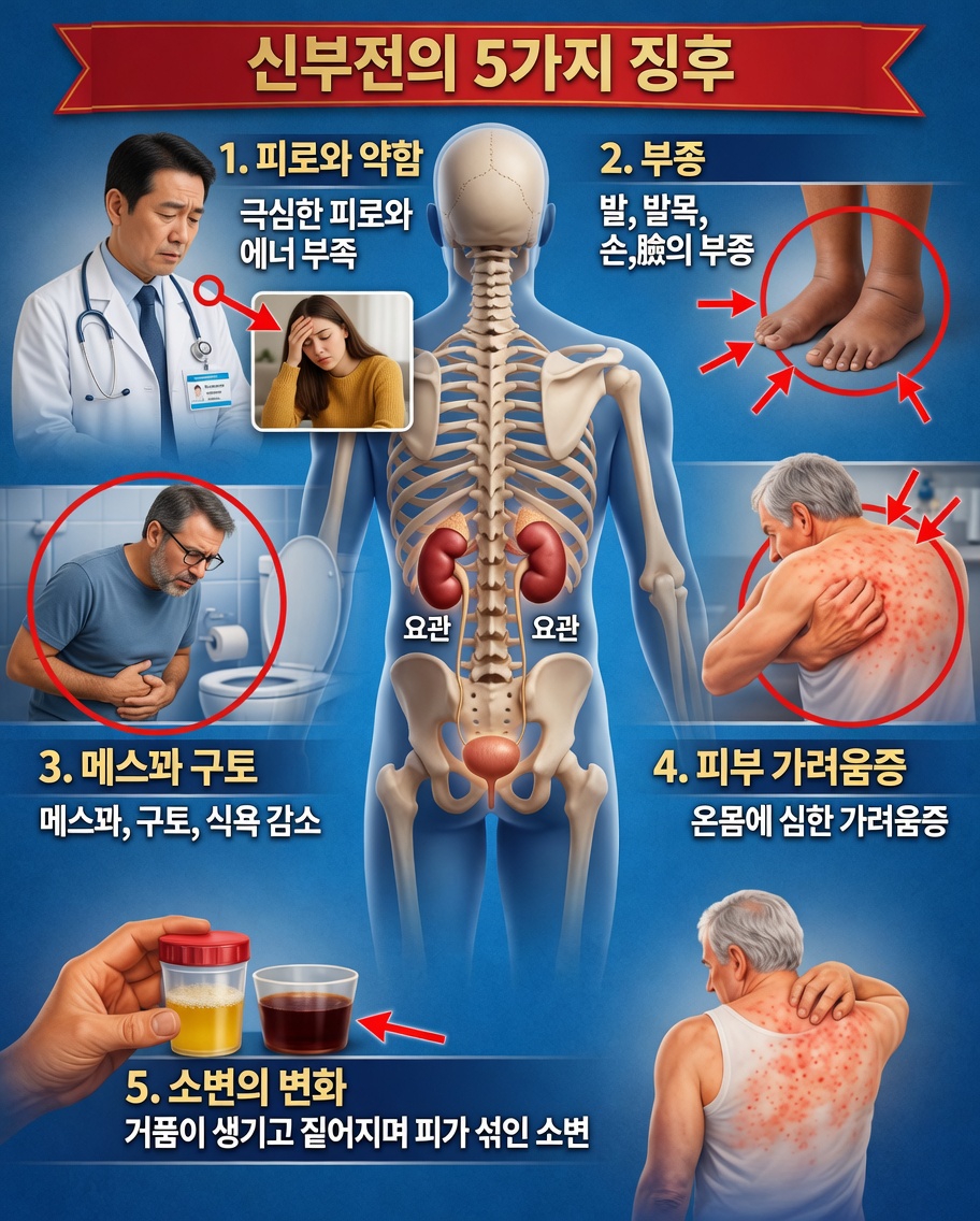 절대 무시해서는 안 되는 신부전의 5가지 징후