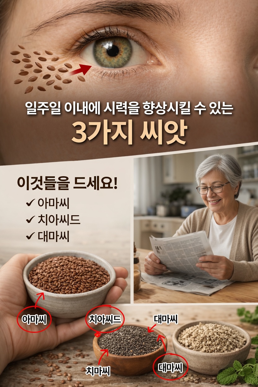 눈 건강을 자연스럽게 지원할 수 있는 영양이 풍부한 씨앗 3가지: 아마씨, 치아씨드, 대마씨