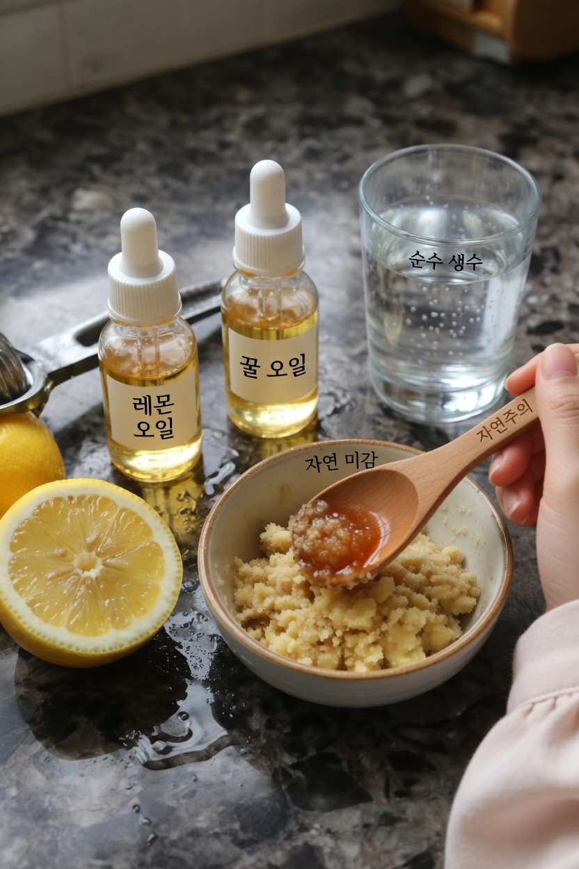 50세 이상? 스킨케어 루틴에 피마자유를 레몬, 생강, 꿀, 물과 섞는 방법