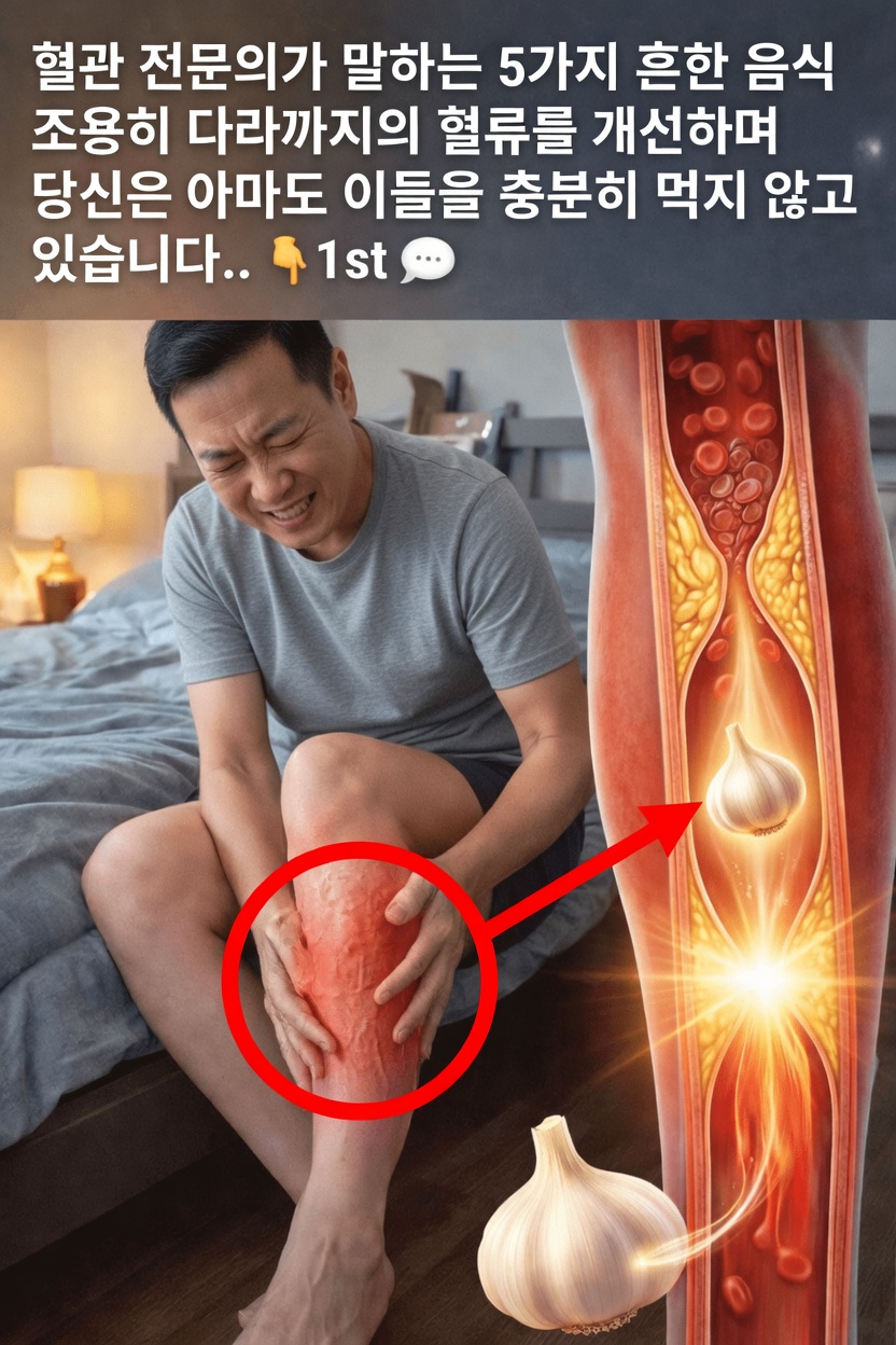 다리 혈류 개선에 도움이 될 수 있는 일상 식품 5가지 – 많은 사람이 놓치는 점을 혈관 전문의가 짚어줍니다