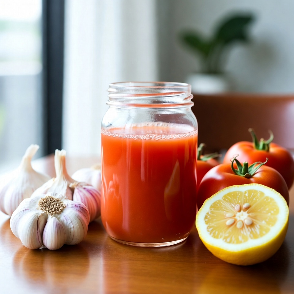 신장과 전립선 정화: 강력한 마늘, 토마토, 레몬 주스