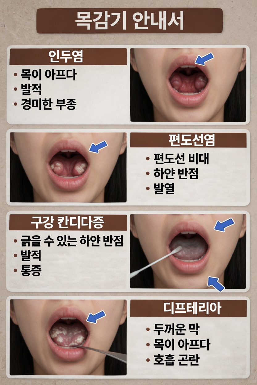 목 감염의 다양한 유형에는 어떤 것이 있으며, 초기 징후를 어떻게 조기에 알아챌 수 있을까요?
