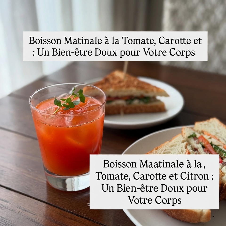 토마토, 당근, 레몬을 넣은 아침 음료: 몸을 위한 부드러운 웰빙