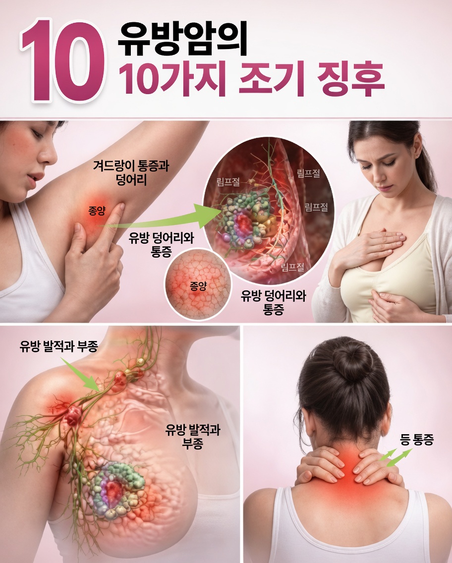 절대 무시해서는 안 되는 유방암의 10가지 초기 징후와 증상