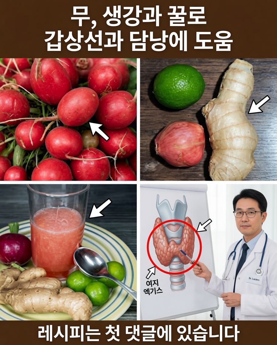 무, 생강, 꿀: 갑상선과 담낭을 돕는 천연 치료제
