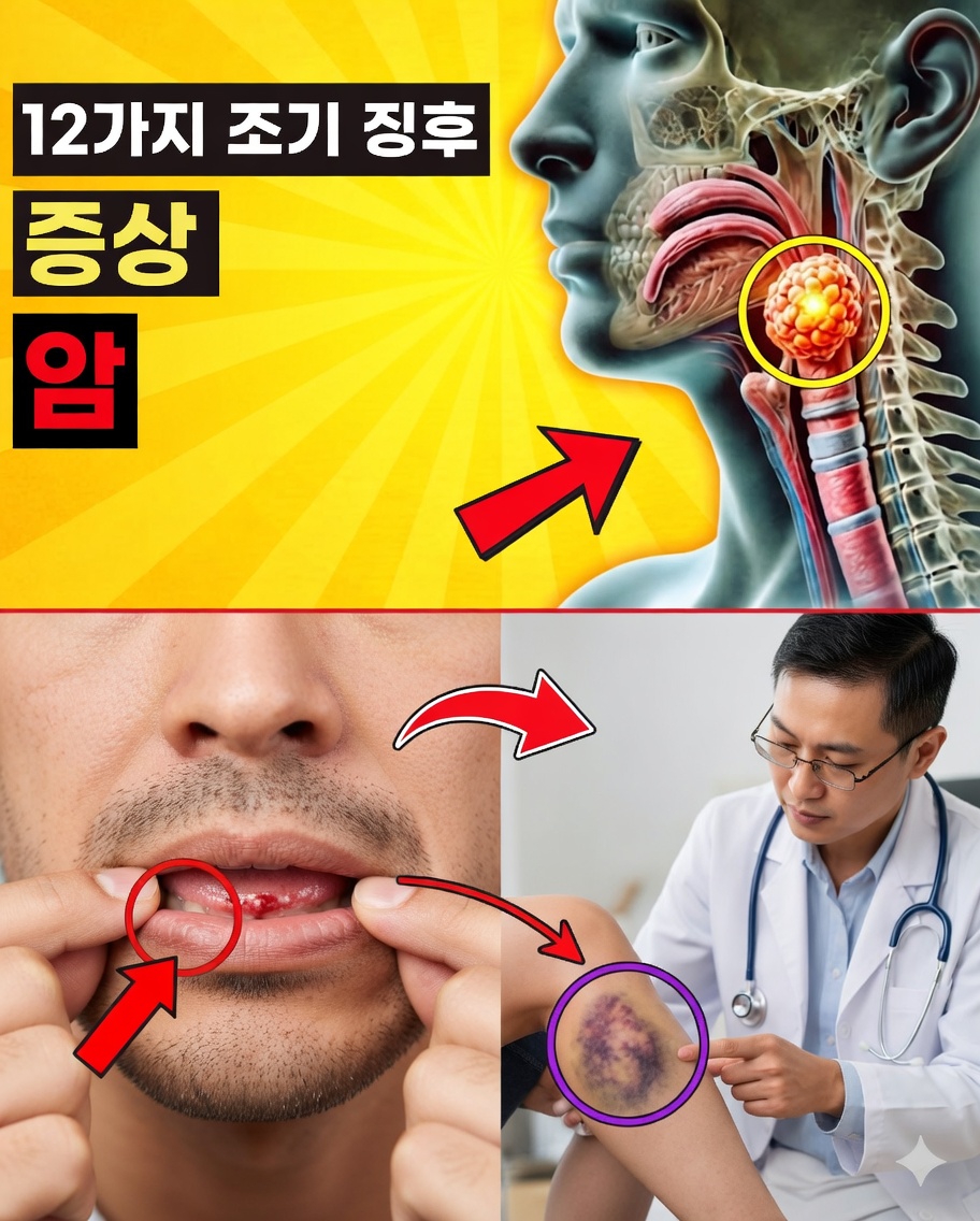 🚨 절대 무시해서는 안 되는 암의 초기 징후 12가지