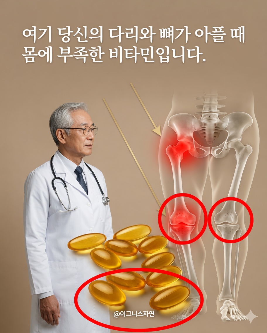 다리와 뼈 통증 완화에 필수적인 비타민