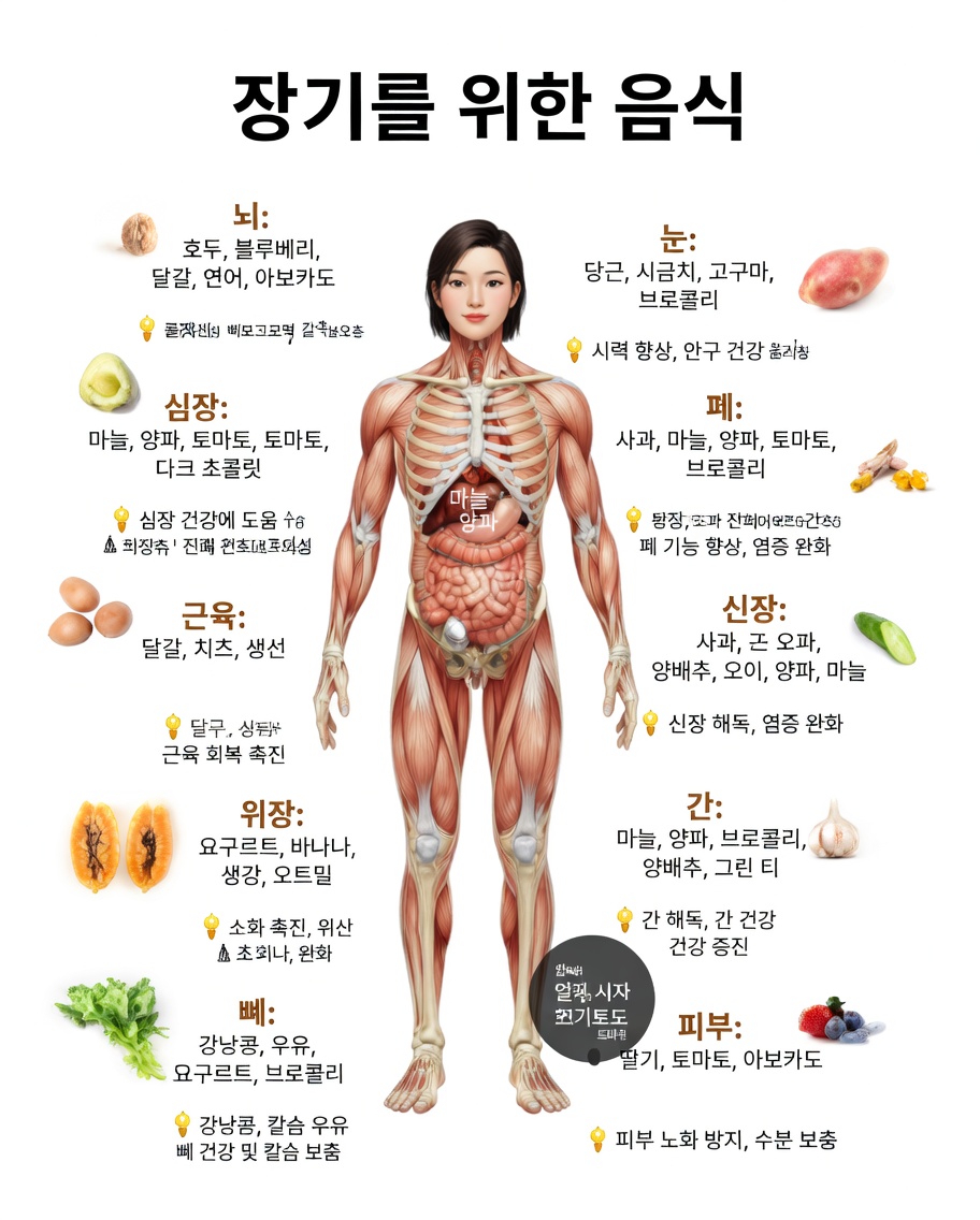 어떤 음식이 특정 장기에 해로울 수 있을까? 몸의 건강을 지키는 간단한 방법