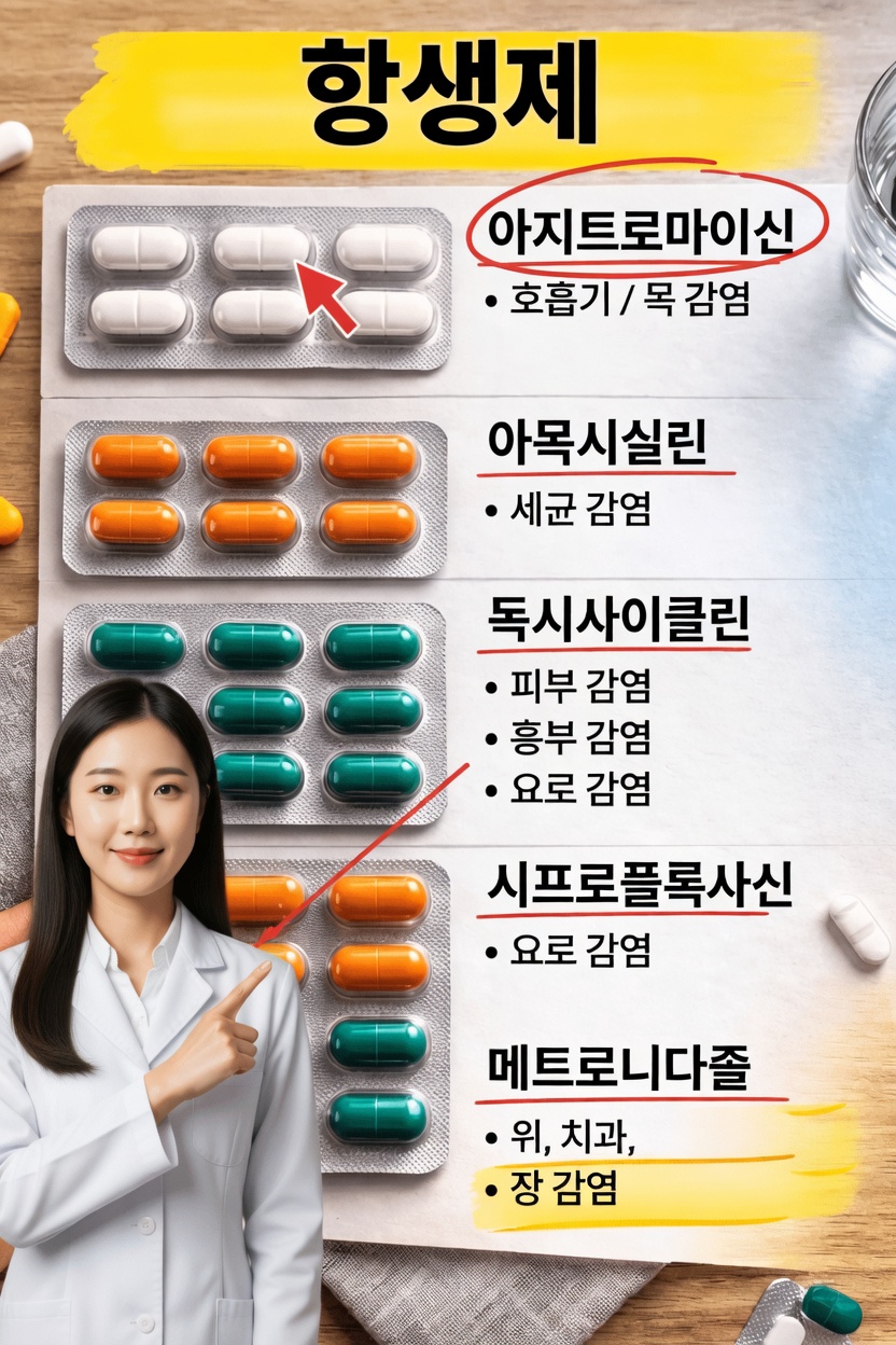누구나 알아야 할 흔한 항생제 5가지: 용도와 핵심 사실