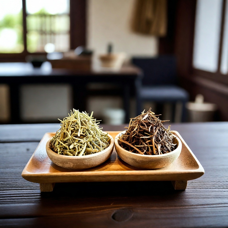 여성의 편안함과 균형을 위해 사용되는 전통 약초 한 쌍