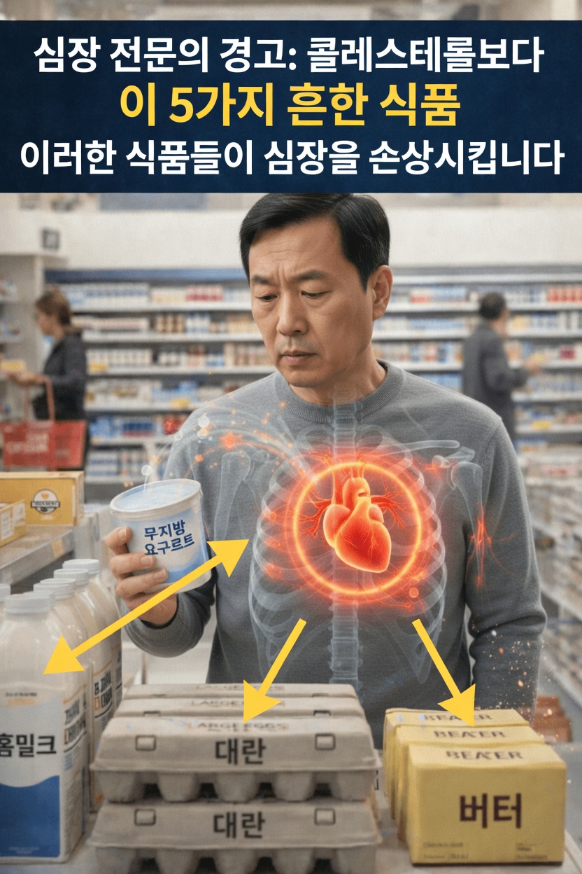 이 5가지 흔한 음식이 콜레스테롤보다 더 은밀하게 당신의 심장을 해치고 있을까?